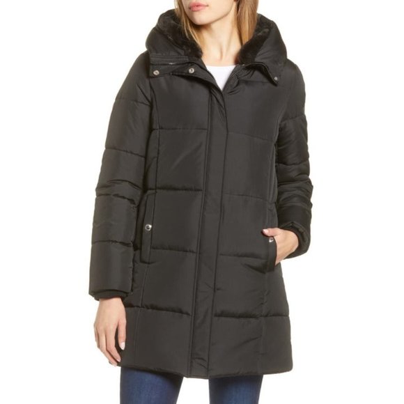 Sam Edelman Black Faux Fur Lined Puffer 